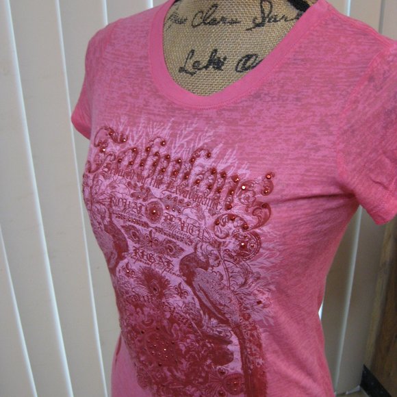 NWOT Express pink graphic tee t shirt top XS extra small - Picture 2 of 7